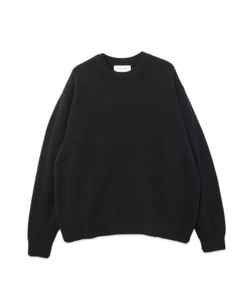 Extra Wool Tone Switch Layered Rib Neck Knit Pullover