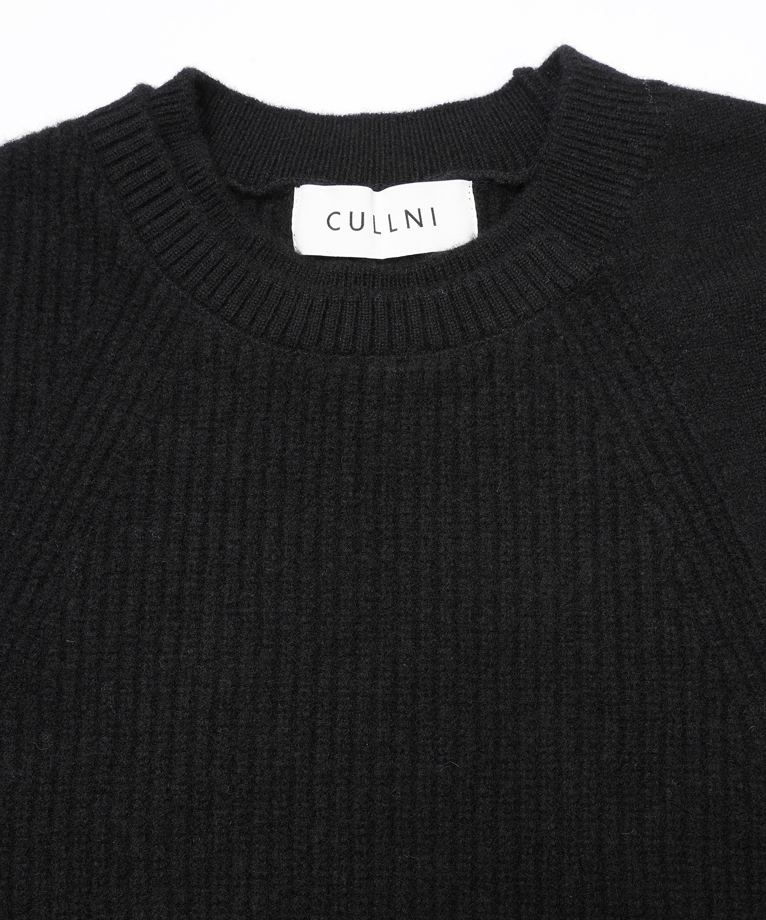 Extra Wool Tone Switch Layered Rib Neck Knit Pullover