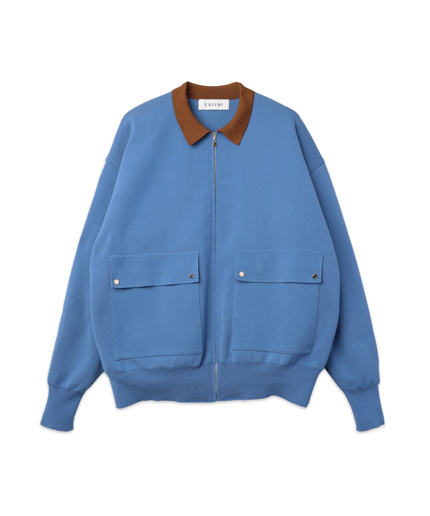 Organic Cotton Smooth Knit Big Pocket Zip Jacket