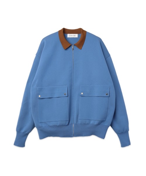 Organic Cotton Smooth Knit Big Pocket Zip Jacket