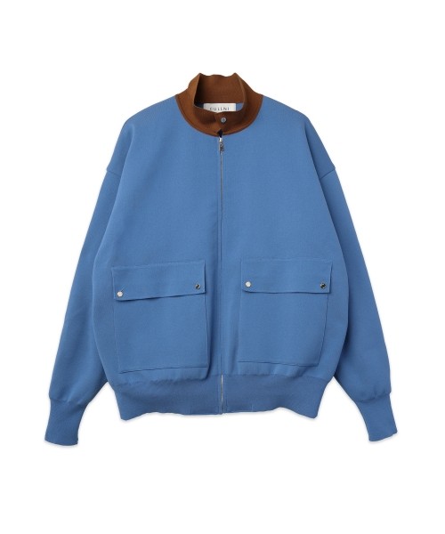 Organic Cotton Smooth Knit Big Pocket Zip Jacket