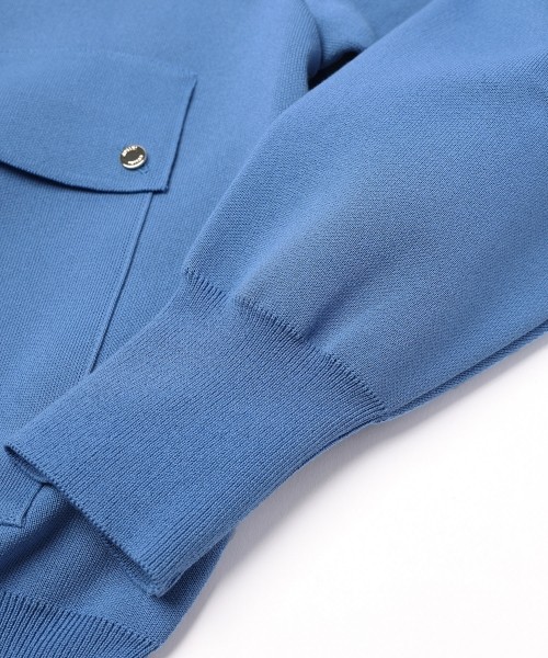 Organic Cotton Smooth Knit Big Pocket Zip Jacket