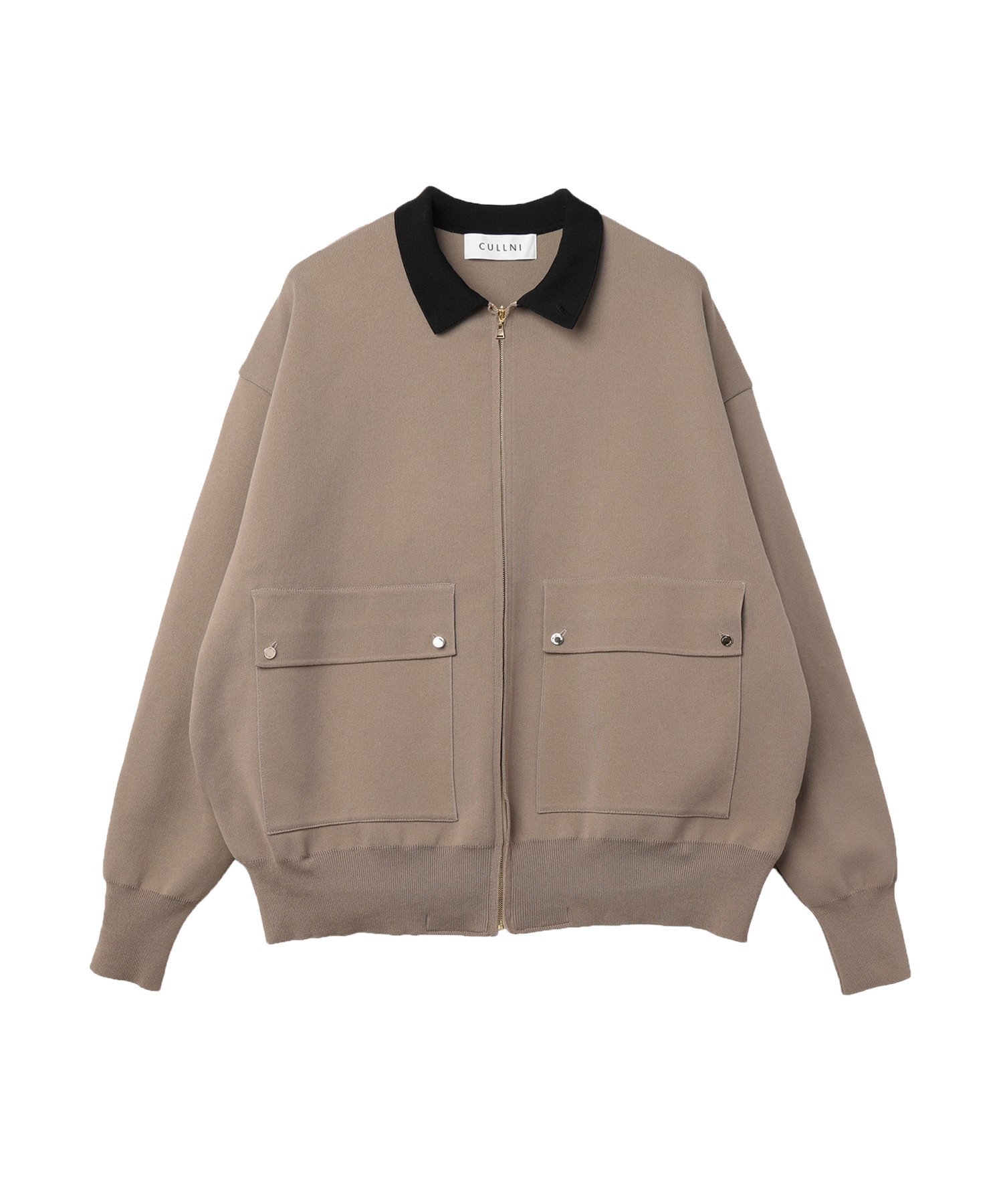 Organic Cotton Smooth Knit Big Pocket Zip Jacket