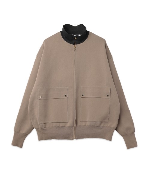 Organic Cotton Smooth Knit Big Pocket Zip Jacket