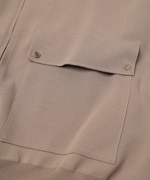 Organic Cotton Smooth Knit Big Pocket Zip Jacket