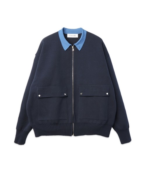 Organic Cotton Smooth Knit Big Pocket Zip Jacket