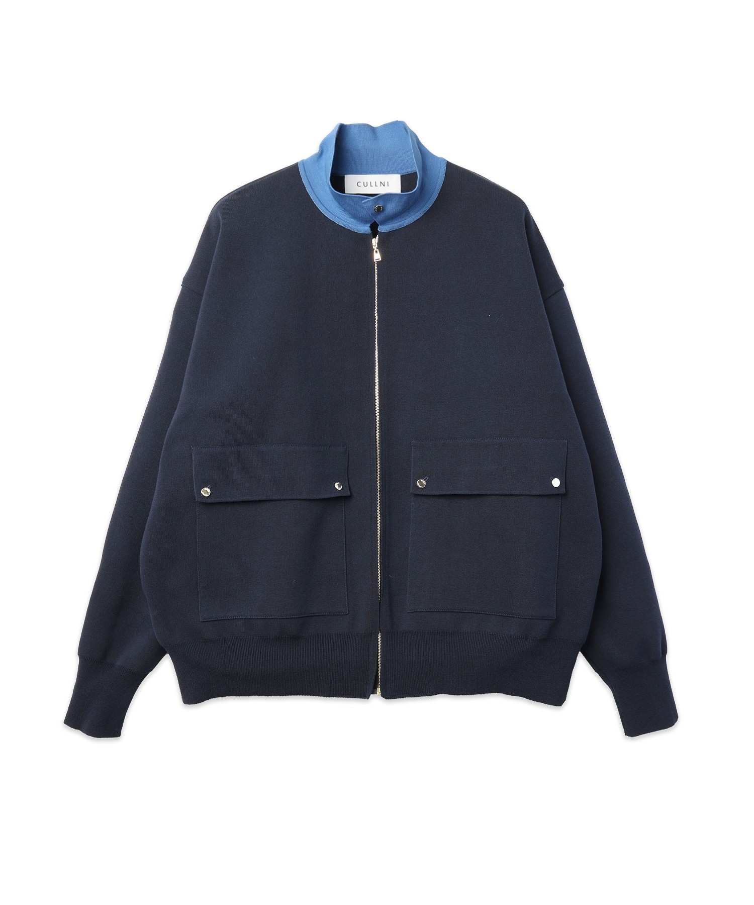Organic Cotton Smooth Knit Big Pocket Zip Jacket