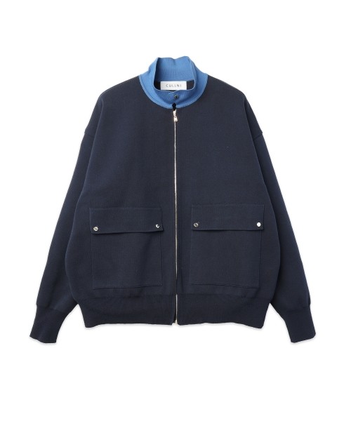 Organic Cotton Smooth Knit Big Pocket Zip Jacket