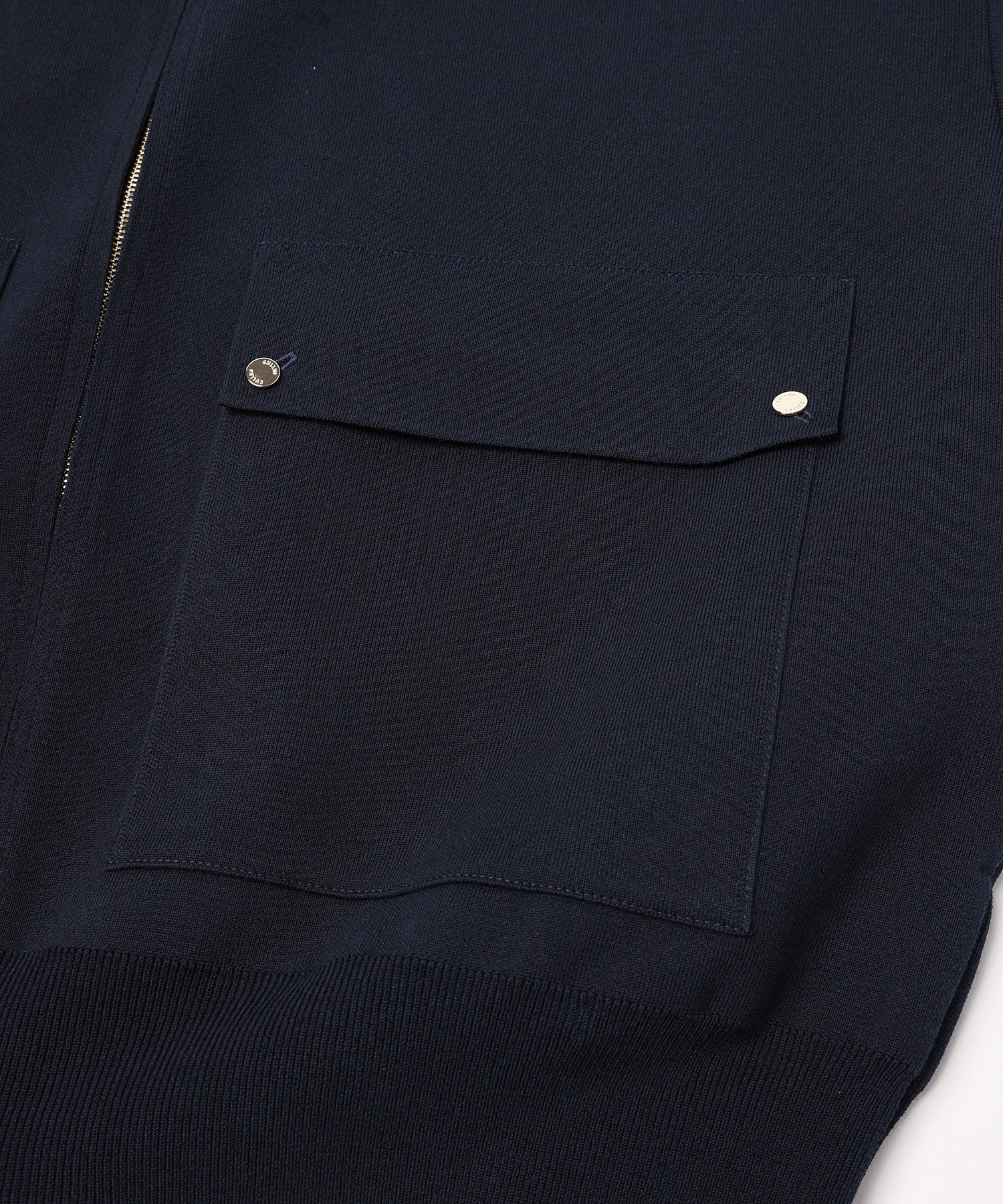Organic Cotton Smooth Knit Big Pocket Zip Jacket