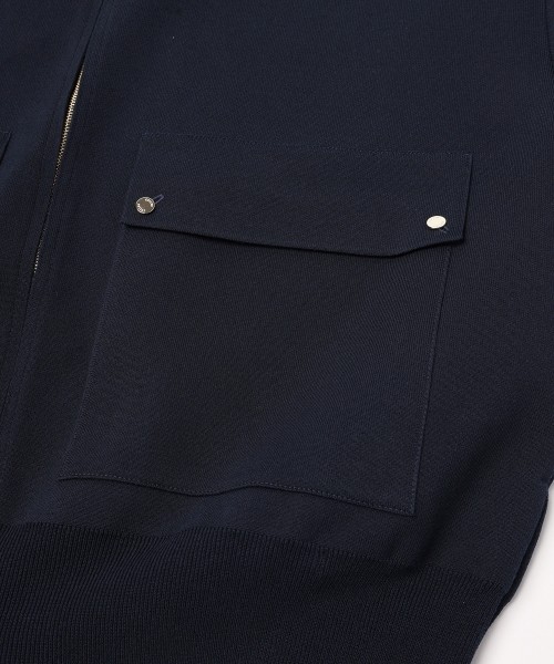 Organic Cotton Smooth Knit Big Pocket Zip Jacket