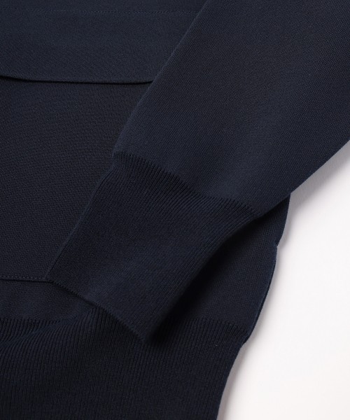 Organic Cotton Smooth Knit Big Pocket Zip Jacket