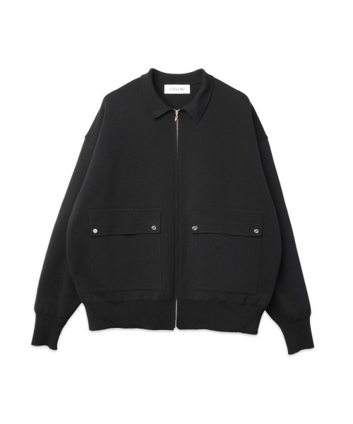 Organic Cotton Smooth Knit Big Pocket Zip Jacket