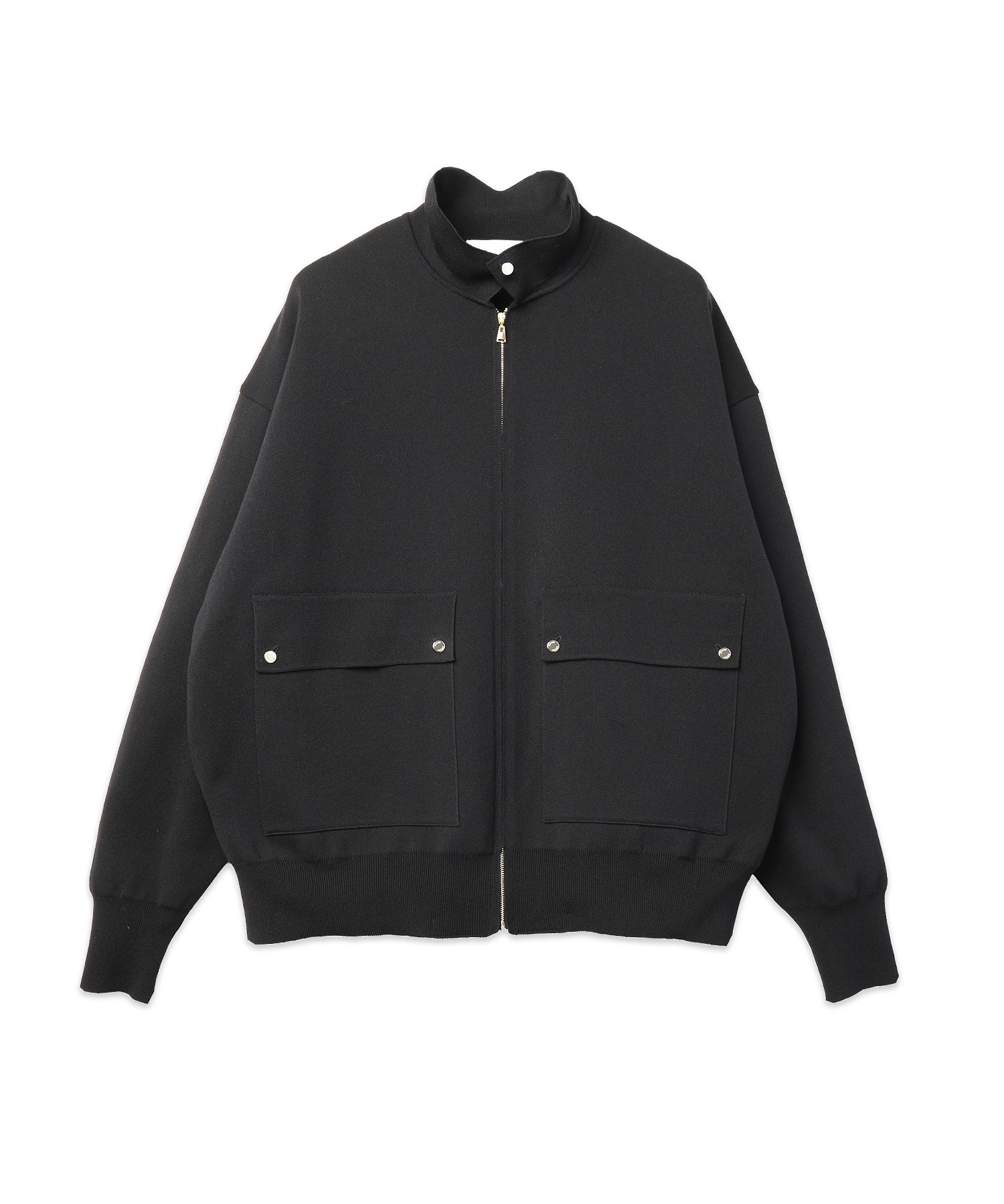 Organic Cotton Smooth Knit Big Pocket Zip Jacket
