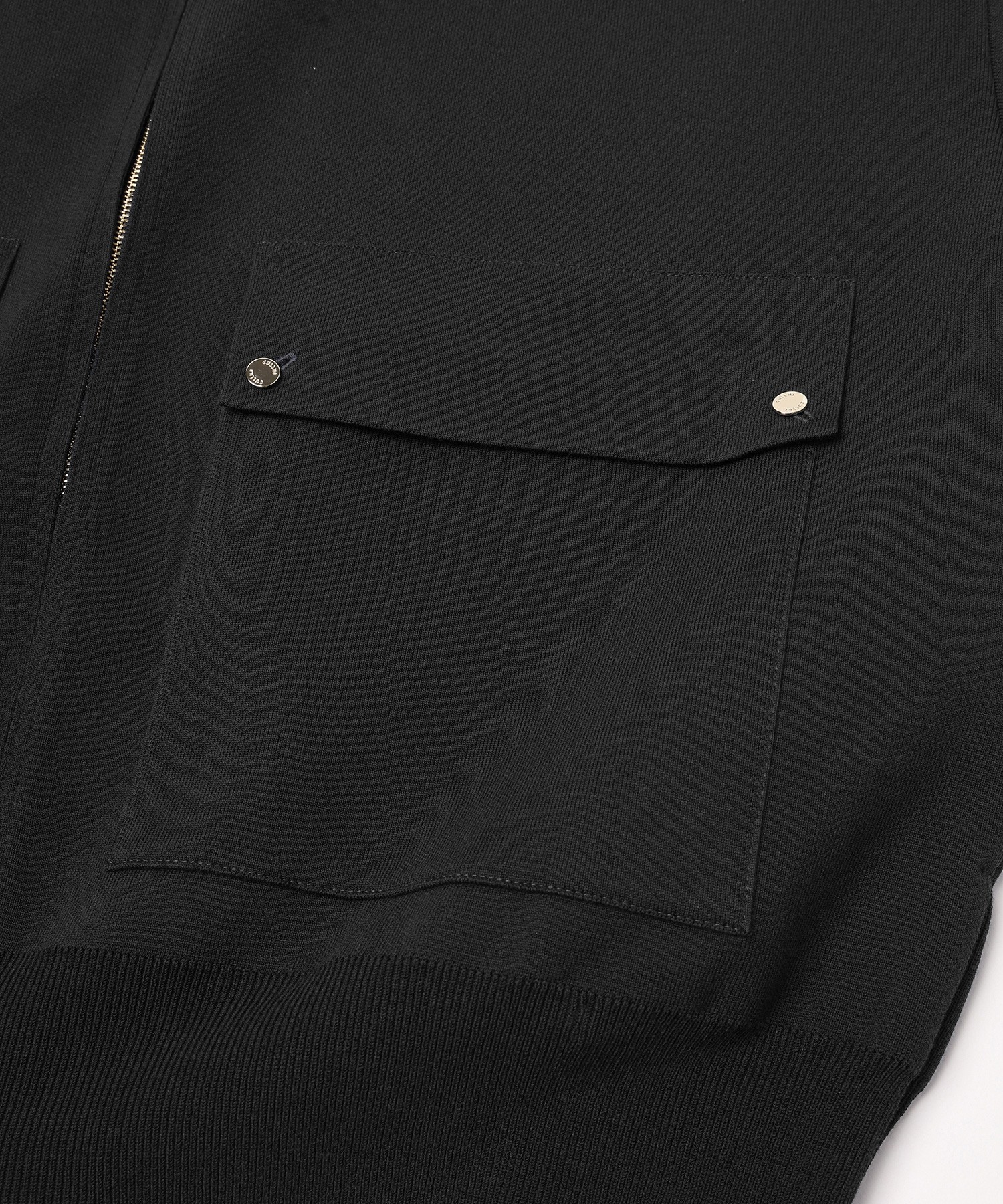 Organic Cotton Smooth Knit Big Pocket Zip Jacket