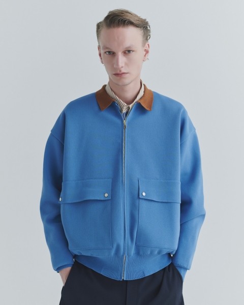 Organic Cotton Smooth Knit Big Pocket Zip Jacket