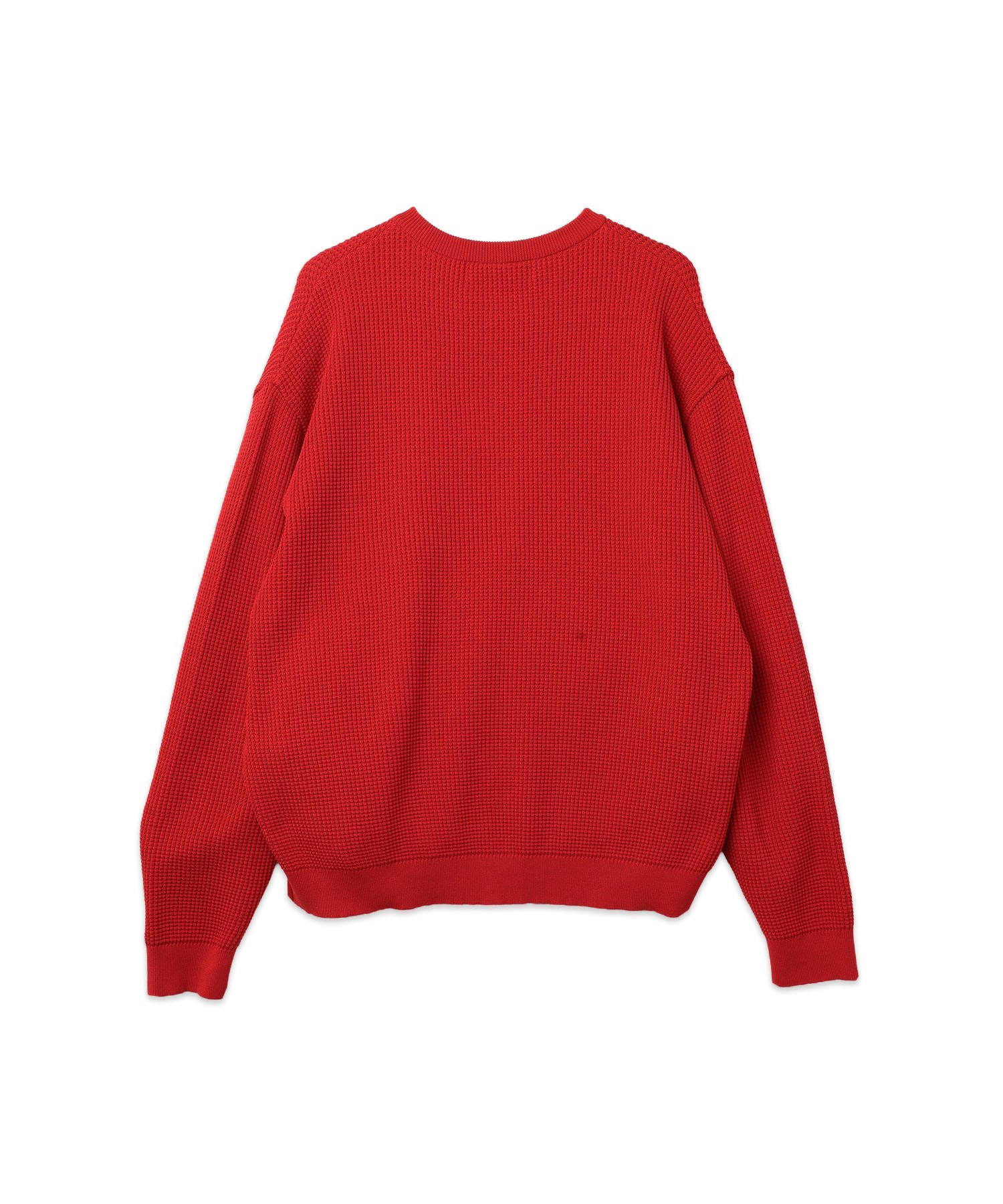 Organic Cotton Waffle Minimal Henley Neck Knit Pullover