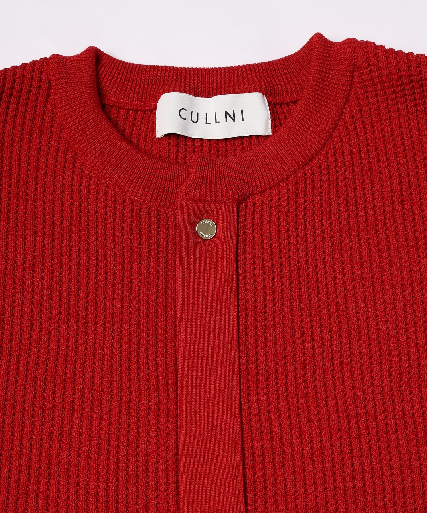 Organic Cotton Waffle Minimal Henley Neck Knit Pullover