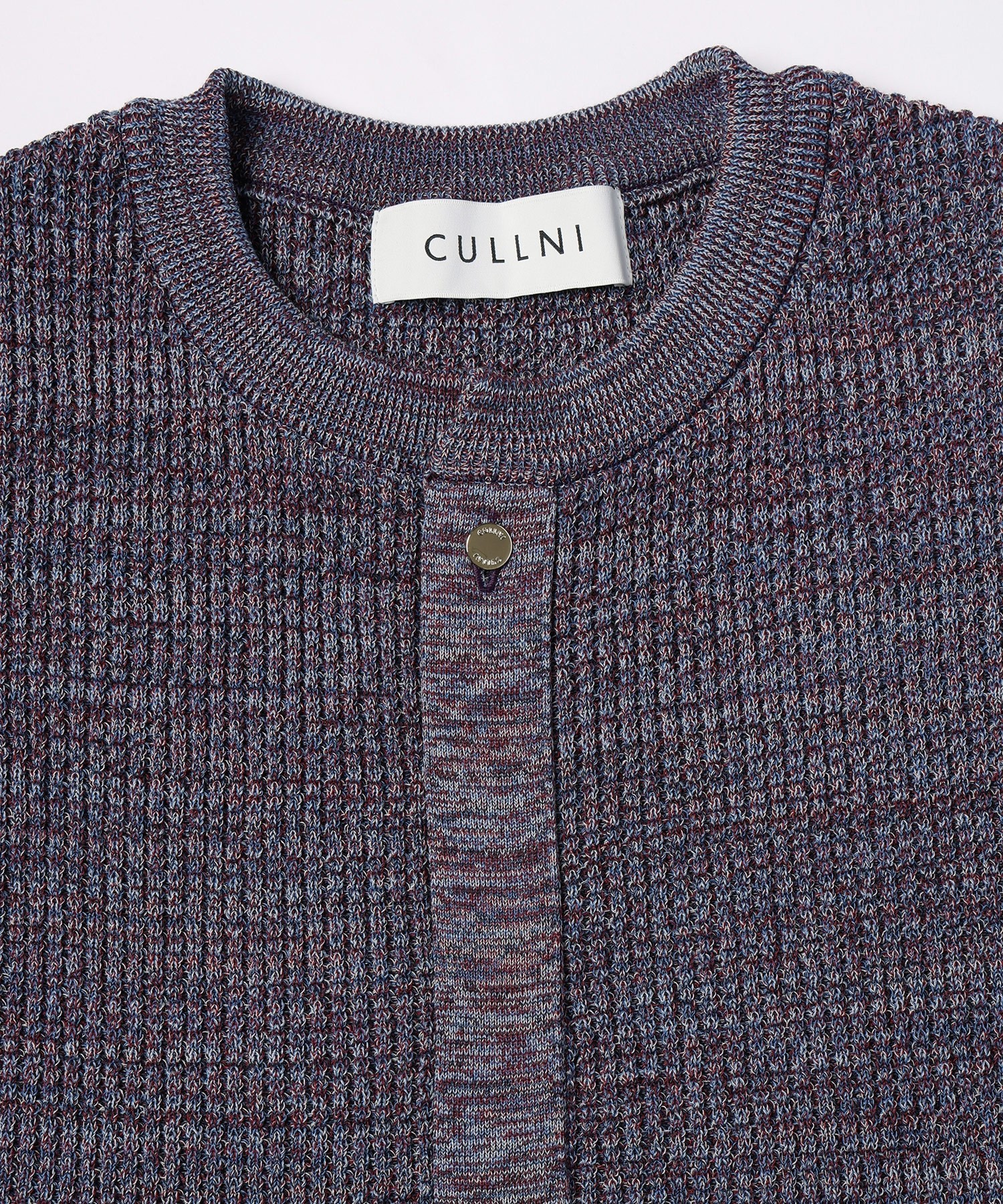 Organic Cotton Waffle Minimal Henley Neck Knit Pullover