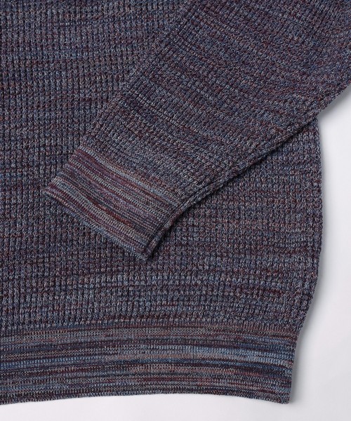 Organic Cotton Waffle Minimal Henley Neck Knit Pullover