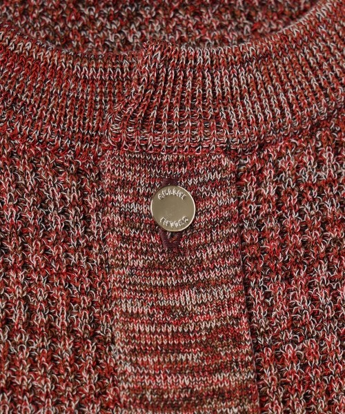 Organic Cotton Waffle Minimal Henley Neck Knit Pullover