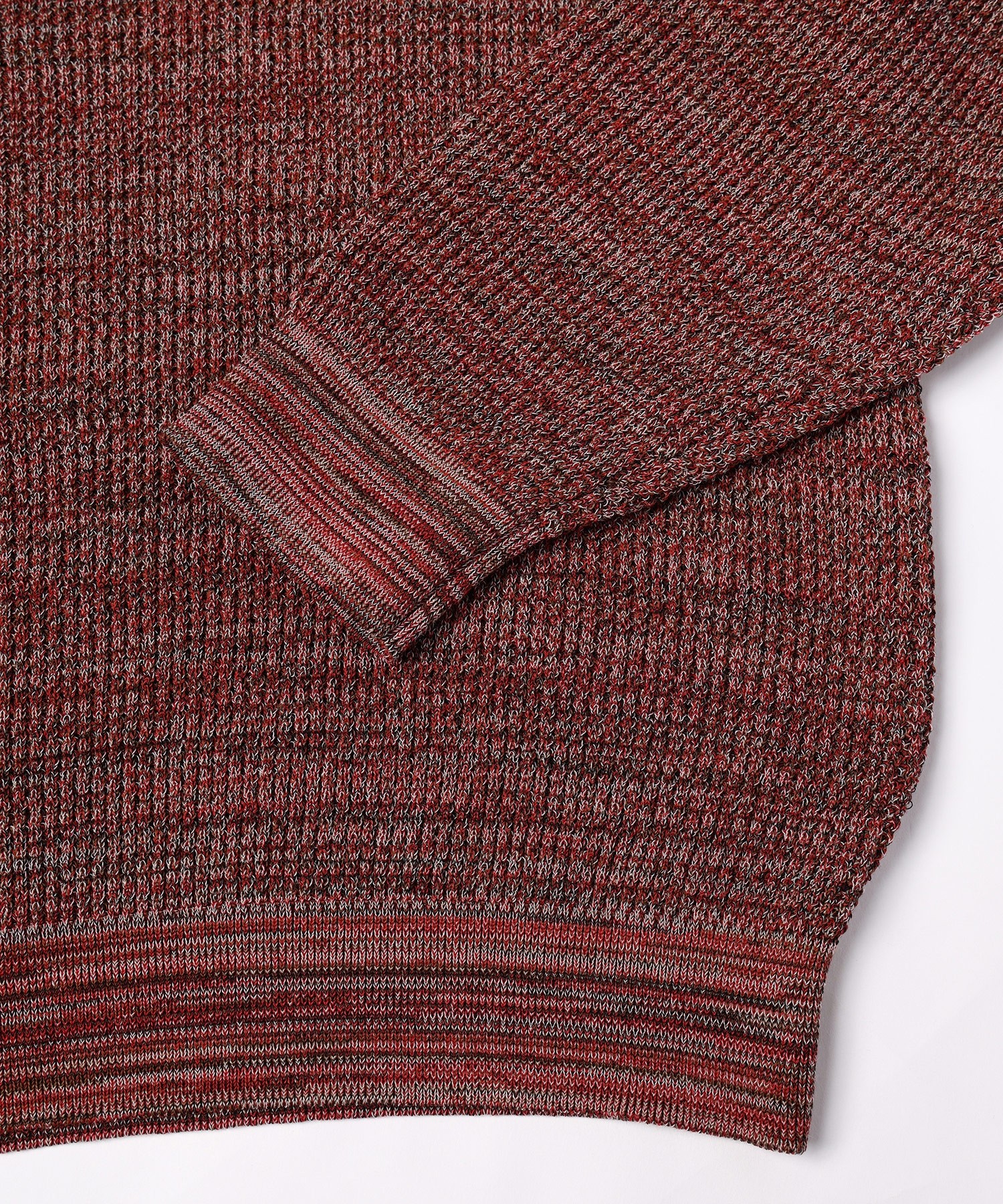 Organic Cotton Waffle Minimal Henley Neck Knit Pullover