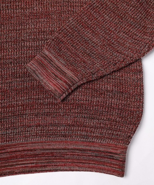 Organic Cotton Waffle Minimal Henley Neck Knit Pullover