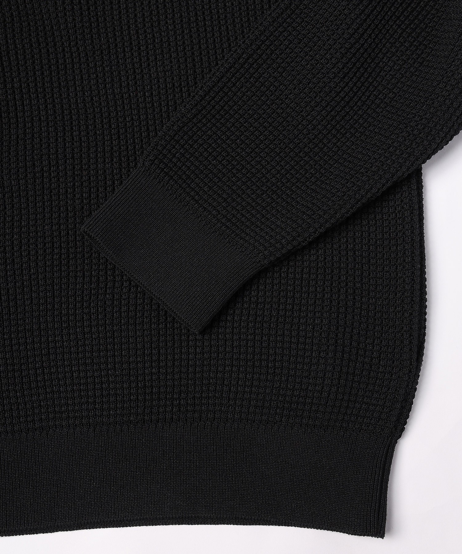 Organic Cotton Waffle Minimal Henley Neck Knit Pullover