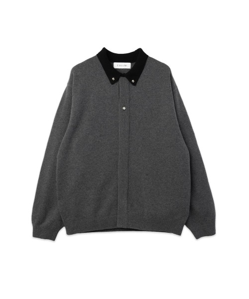 Super 180s Fine Merino Wool Front Fly Knit Jacket