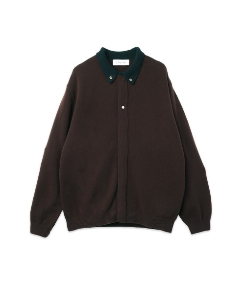 Super 180s Fine Merino Wool Front Fly Knit Jacket