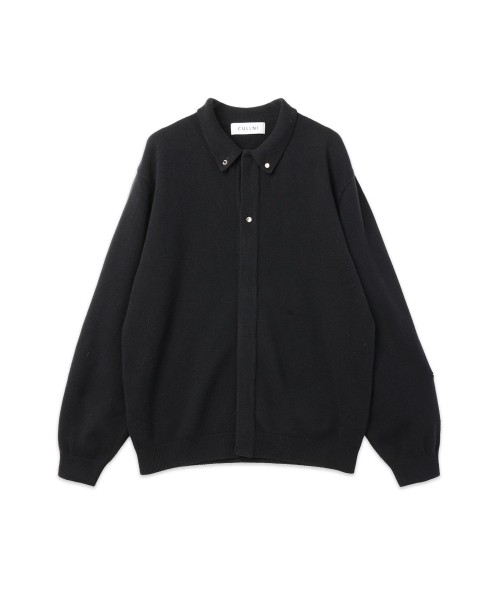 Super 180s Fine Merino Wool Front Fly Knit Jacket