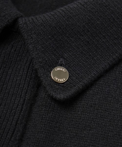Super 180s Fine Merino Wool Front Fly Knit Jacket
