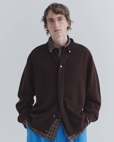 Super 180s Fine Merino Wool Front Fly Knit Jacket