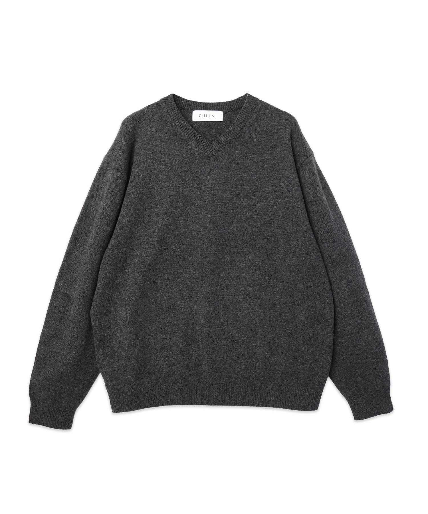 Super 180s Fine Merino Wool Minimal V-Neck Knit Pullover