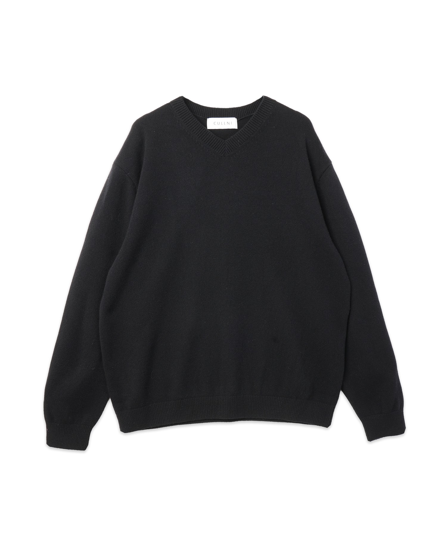 Super 180s Fine Merino Wool Minimal V-Neck Knit Pullover