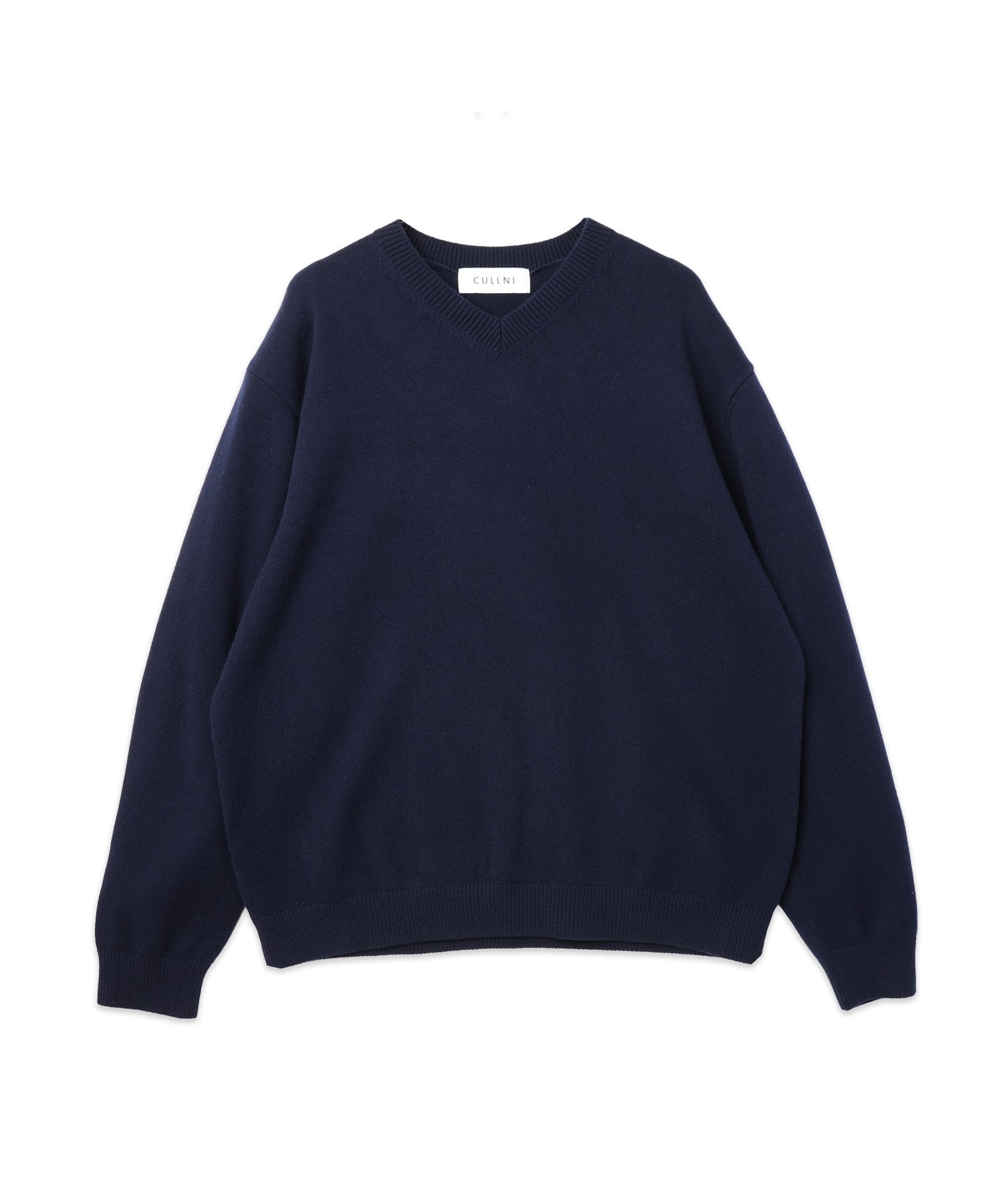 Super 180s Fine Merino Wool Minimal V-Neck Knit Pullover