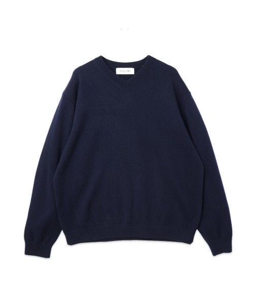 Super 180s Fine Merino Wool Minimal V-Neck Knit Pullover