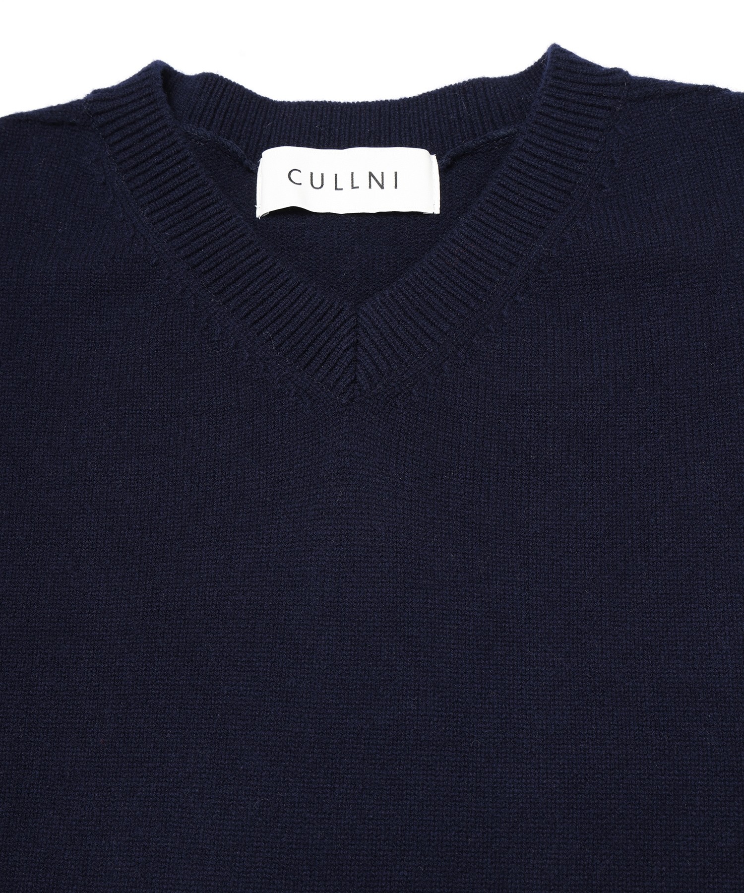 Super 180s Fine Merino Wool Minimal V-Neck Knit Pullover