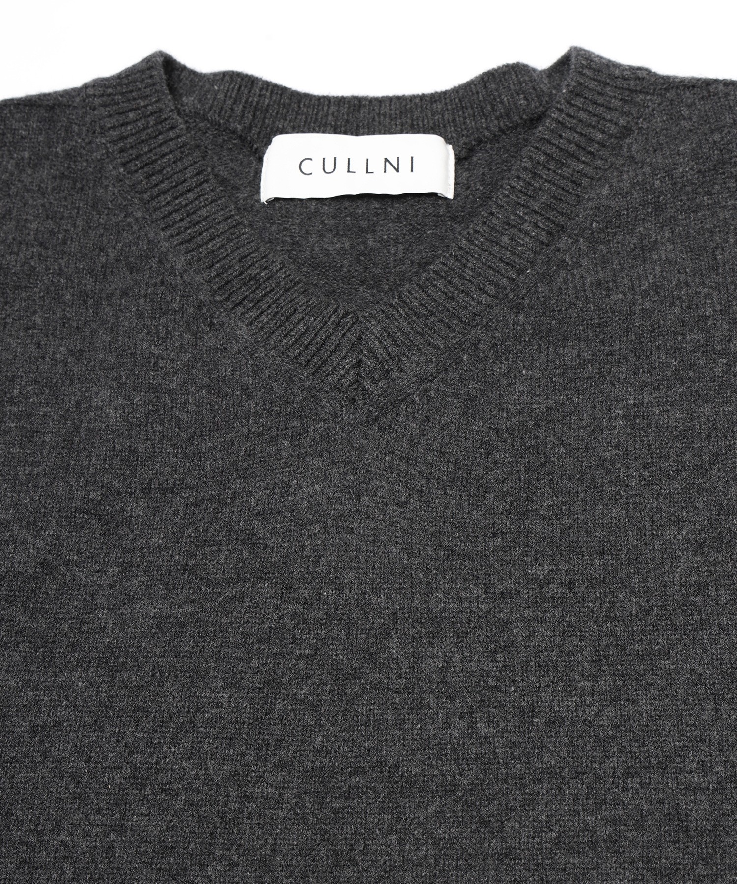 Super 180s Fine Merino Wool Minimal V-Neck Knit Pullover