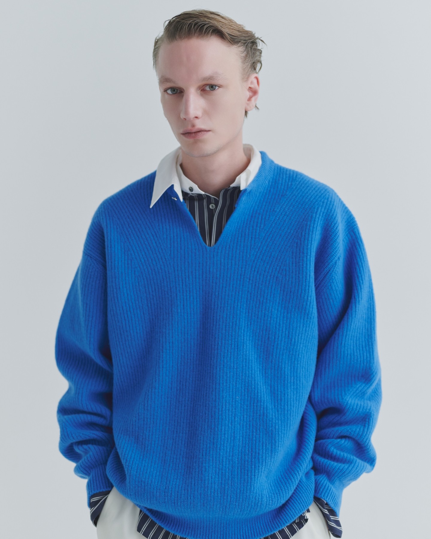 Extra Wool Minimal Skipper Rib Knit Pullover
