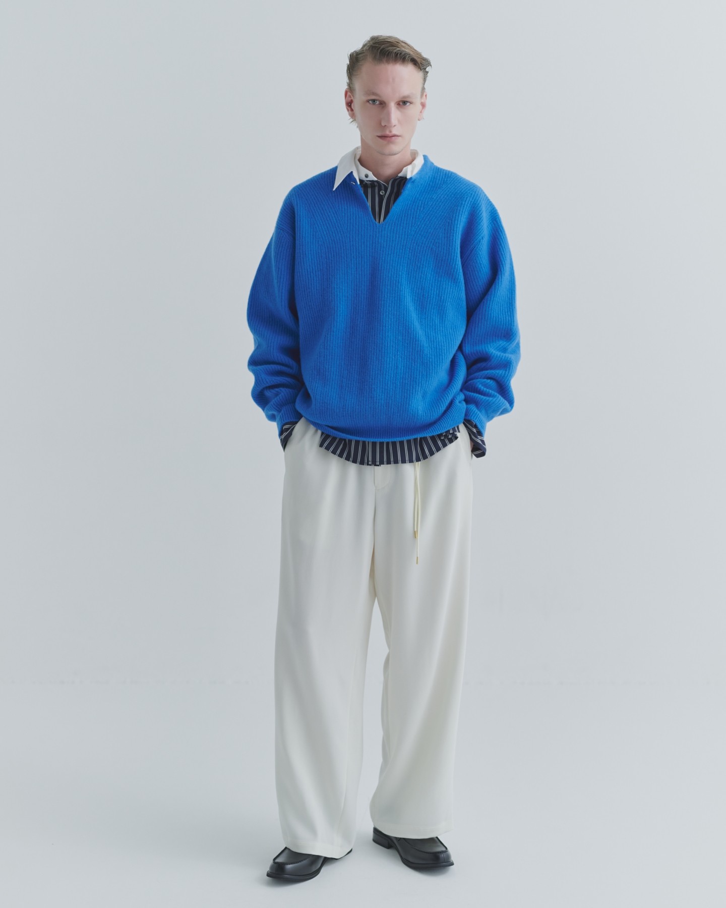 Extra Wool Minimal Skipper Rib Knit Pullover