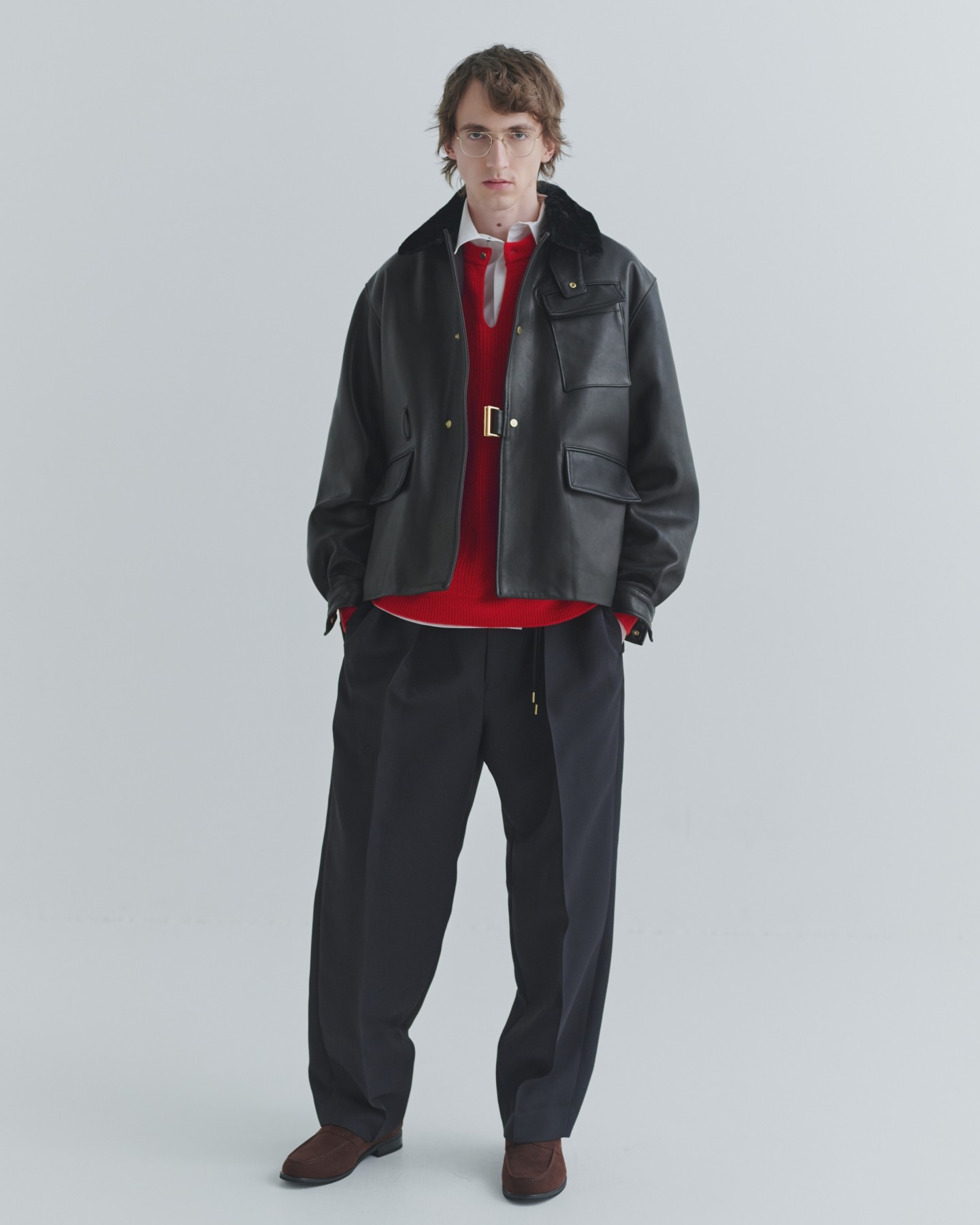 Extra Wool Minimal Skipper Rib Knit Pullover
