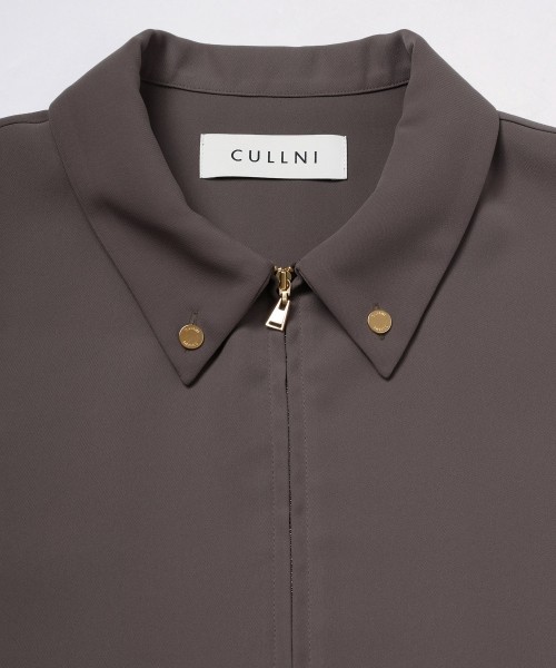 Dry Double Cloth Zip Up Short Sleeve Button-Down Compact Shirt
