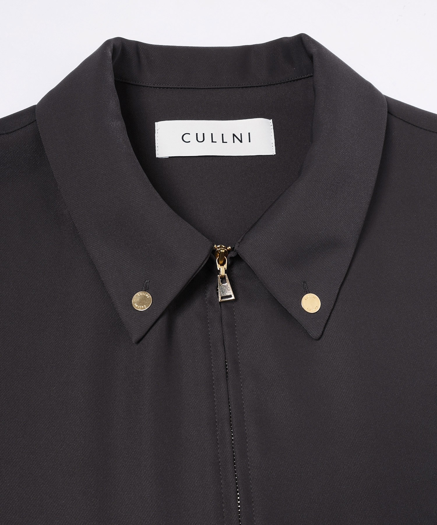 Dry Double Cloth Zip Up Short Sleeve Button-Down Compact Shirt