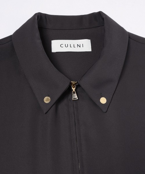 Dry Double Cloth Zip Up Short Sleeve Button-Down Compact Shirt