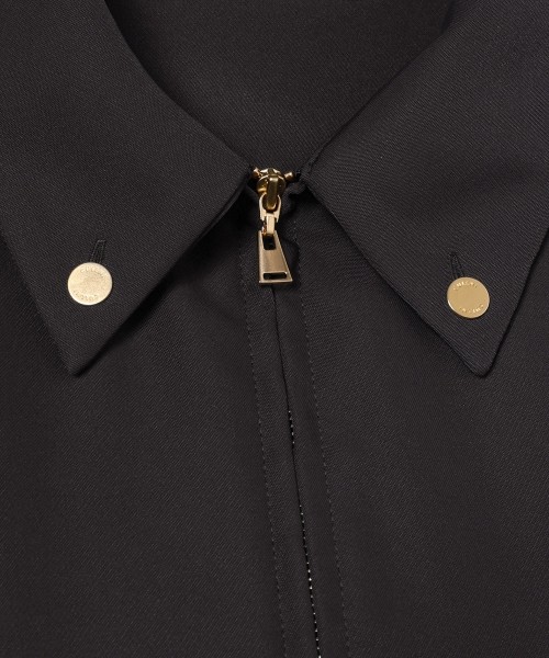 Dry Double Cloth Zip Up Short Sleeve Button-Down Compact Shirt