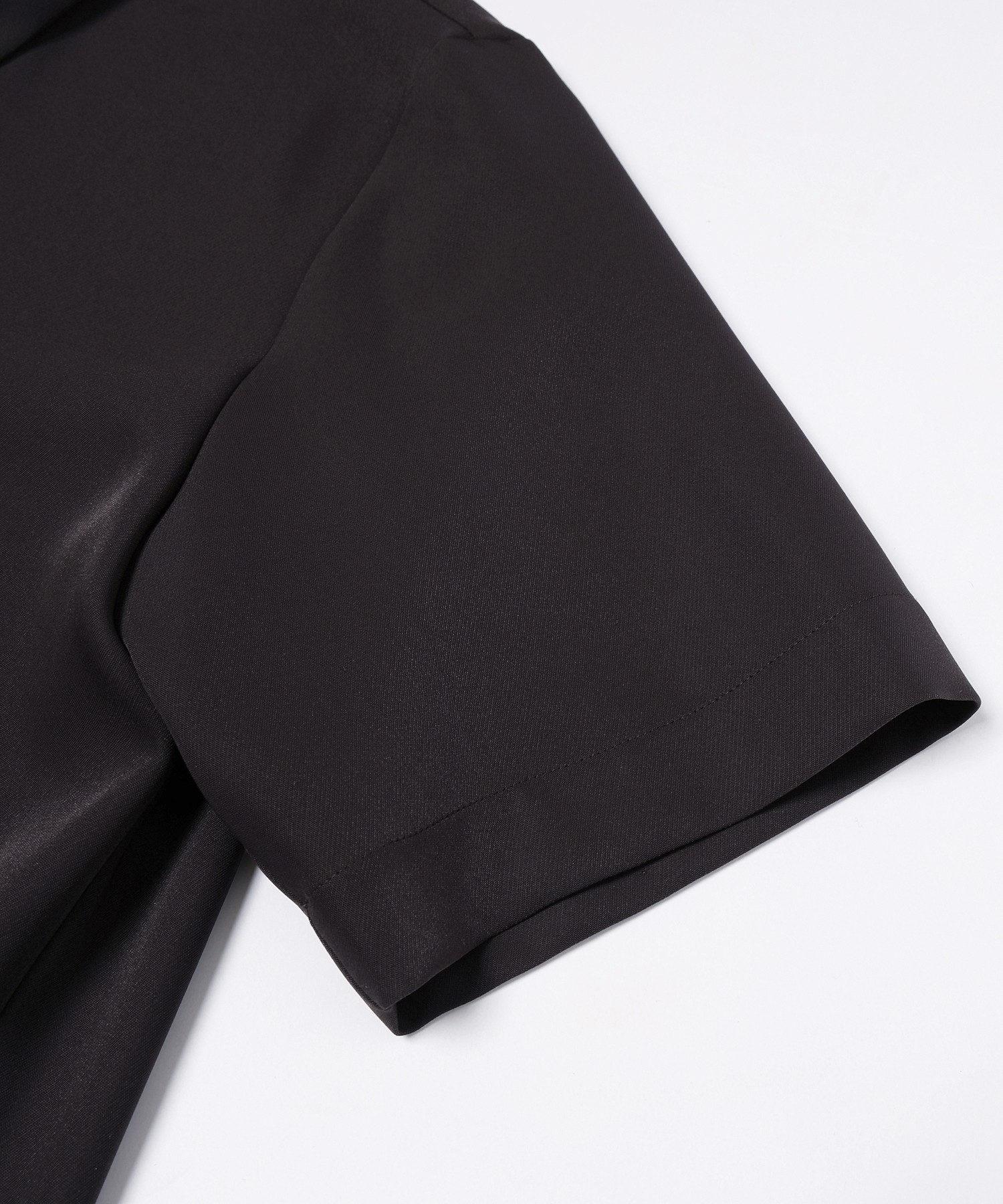 Dry Double Cloth Zip Up Short Sleeve Button-Down Compact Shirt