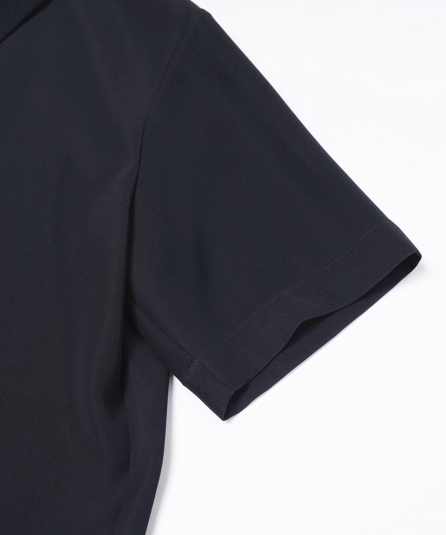 Dry Double Cloth Zip Up Short Sleeve Button-Down Compact Shirt