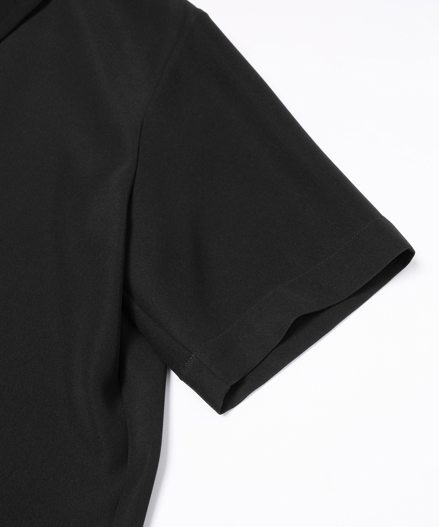 Dry Double Cloth Zip Up Short Sleeve Button-Down Compact Shirt