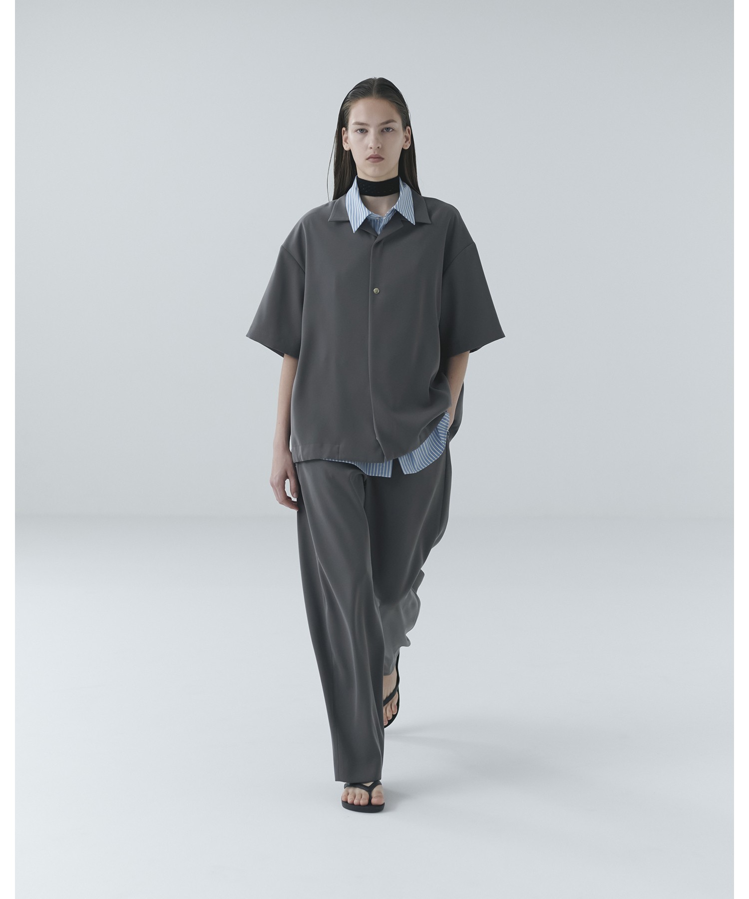 Dry Twill Open Collar Short Sleeve Shirt