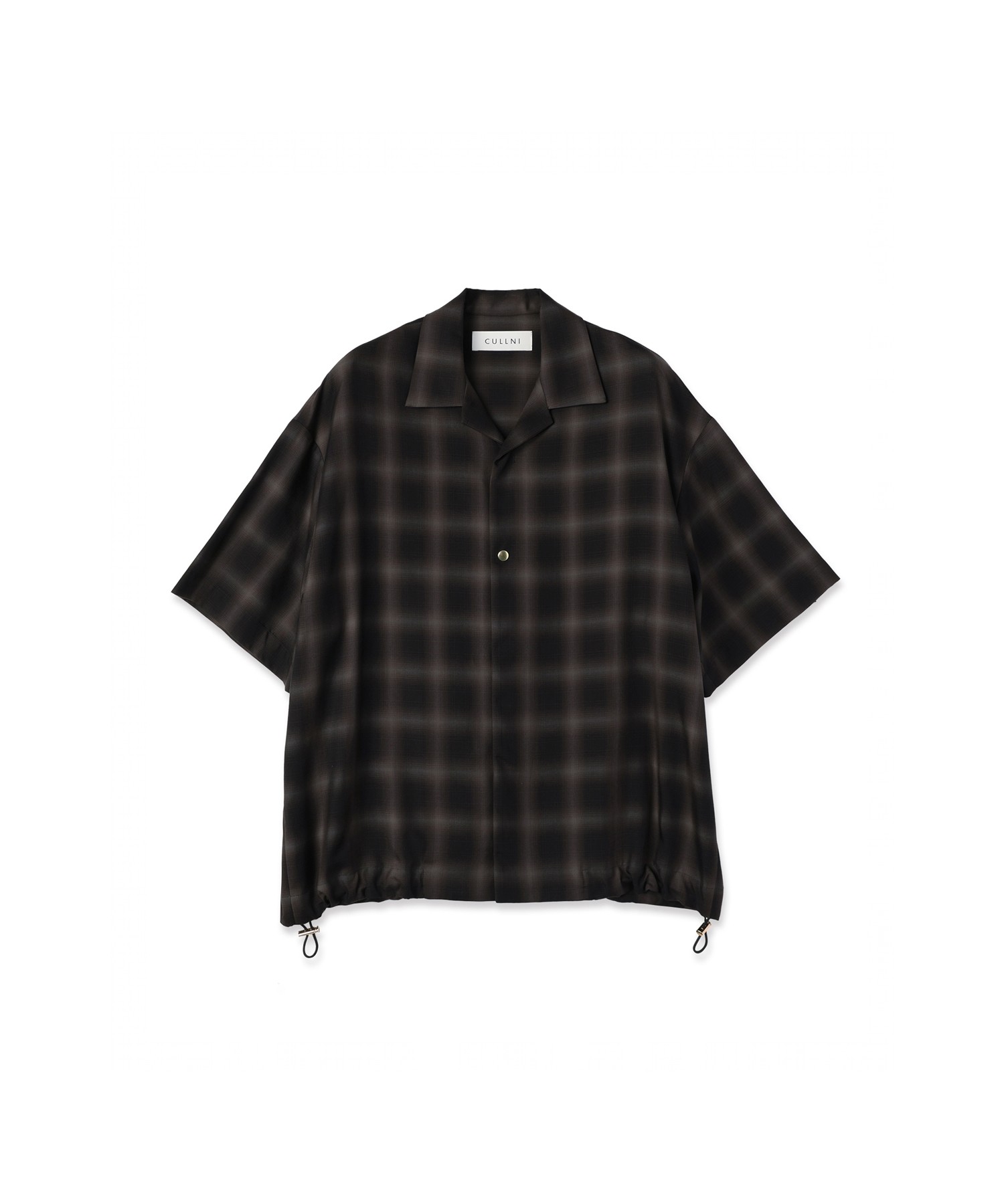 Ombre Check Open Collar Short Sleeve Shirt